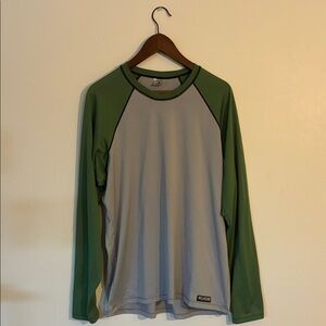 Melanzana Two-Tone Green and Gray Long Sleeve Shirt